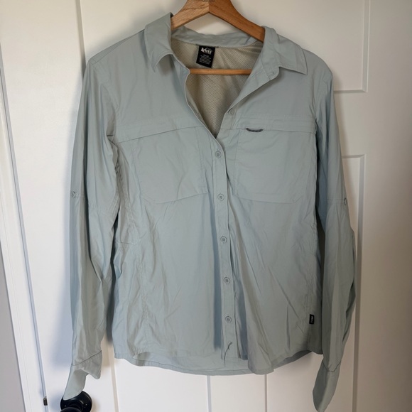 REI Tops - REI Womens Light Blue Sahara Long-Sleeve Button-Down Outdoor Shirt NWOT Small